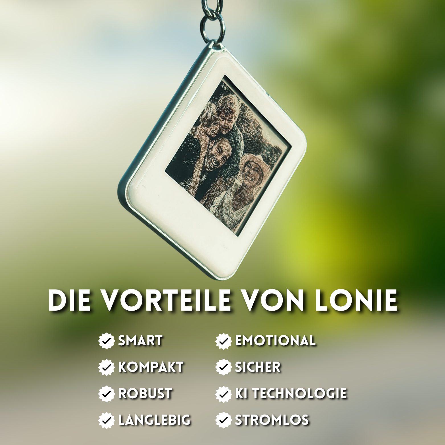 Lonie - Tintenbildschirm Schlüsselanhänger für deine Liebsten